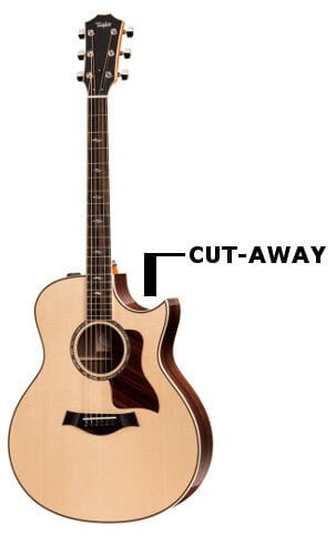 Guitar with a cut away