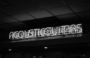 Neon Acoustic Guitar Sign