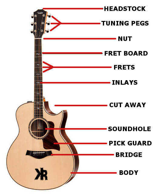 Acoustic Guitar Parts diagram