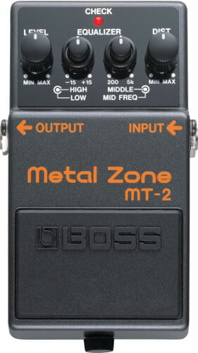 Boss MT-2 Metal Zone Pedal.