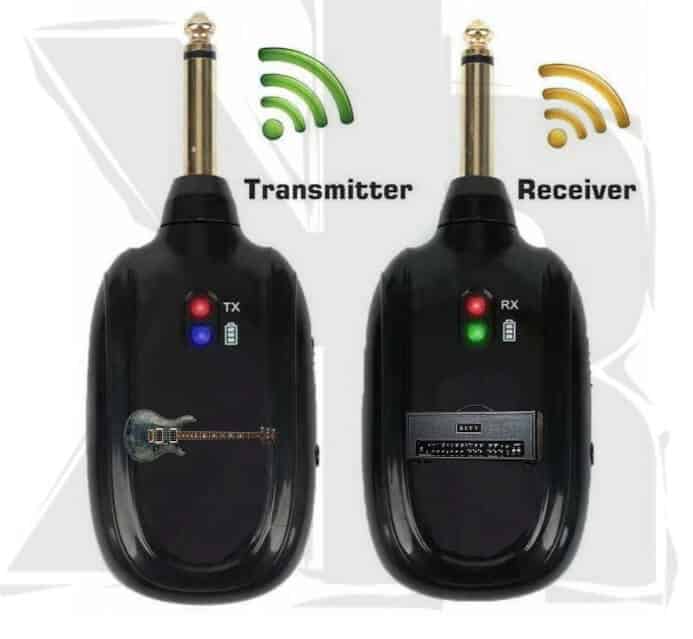 Transmitter and Receiver for wireless guitar playing.