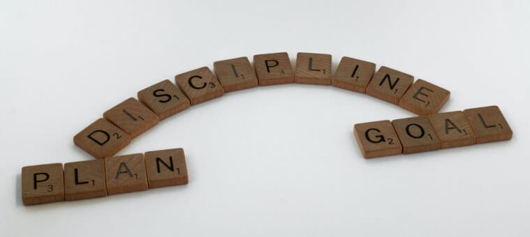 Discipline spelled out with game tiles.