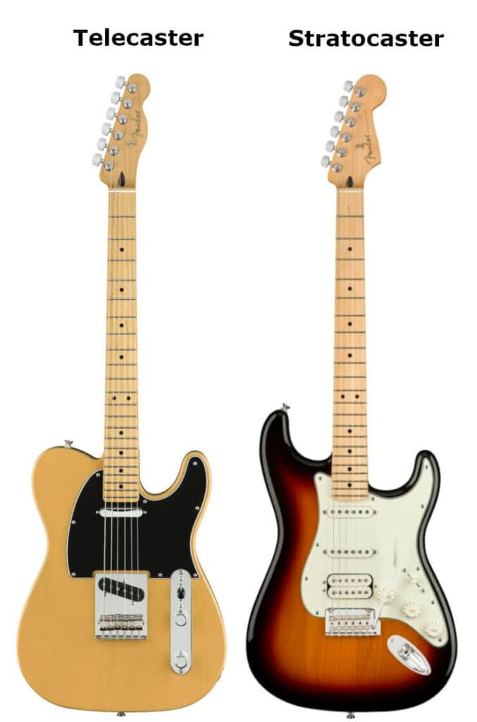 Stratocaster and Telecaster Guitar Comparison.