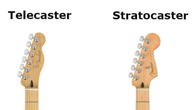 Stratocaster and Telecaster Headstock comparison.