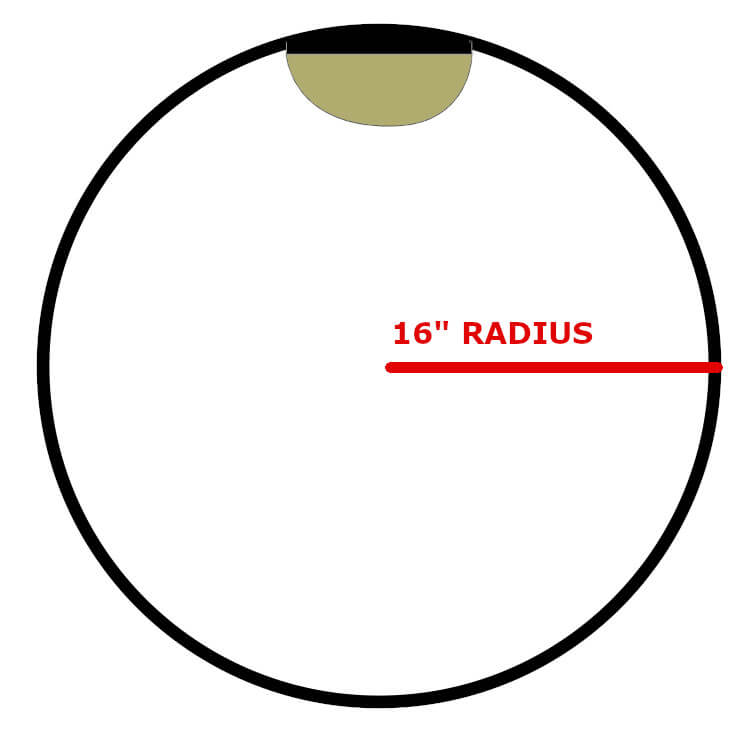 16 Inch Fretboard Radius.