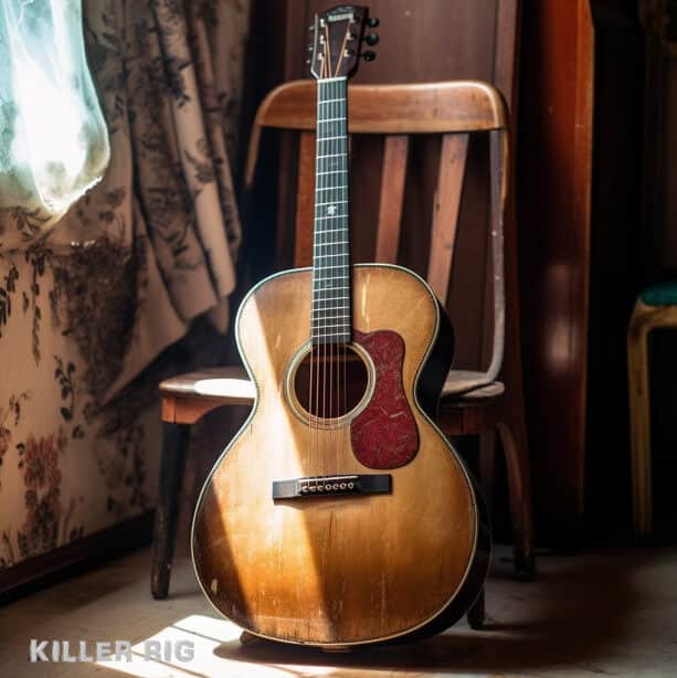 Aged Acoustic Guitar Sunlight