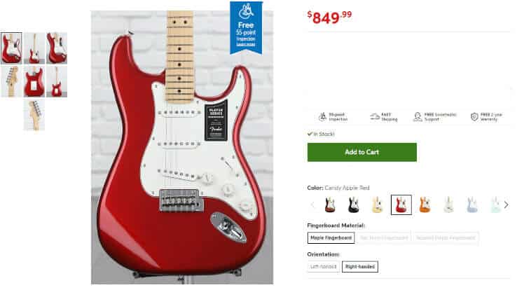 Fender Player Stratocaster Price at Sweetwater