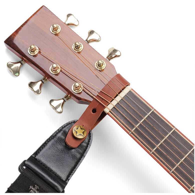 Guitar strap on Headstock