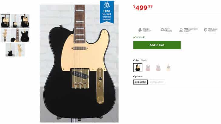 Squier 40th Anniversary Gold Edition Telecaster Sweetwater.