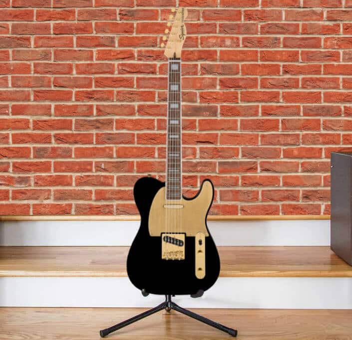 Squier Gold Edition Telecaster in my studio.